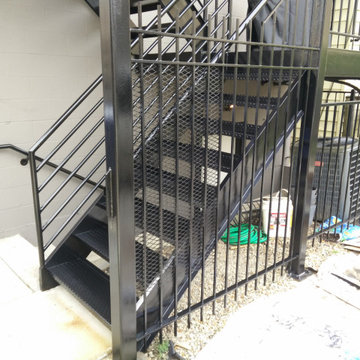 West Town Chicago back porch rust removal, metal refinishing and painting