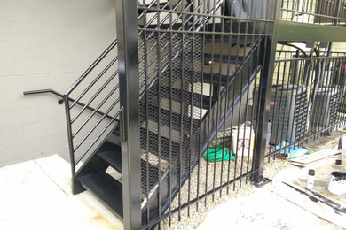 West Town Chicago back porch rust removal, metal refinishing and painting