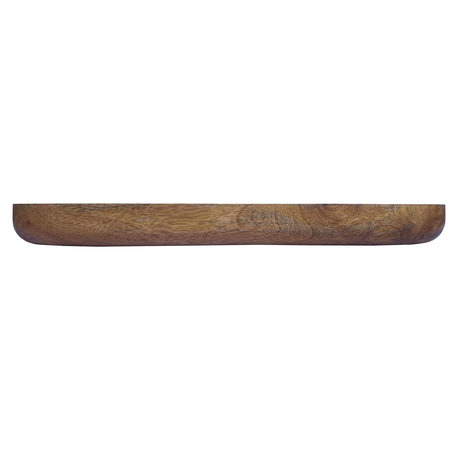Enameled Mango Wood Tray, White and Natural