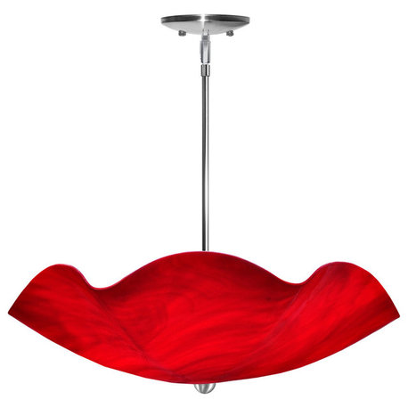 Jezebel Radiance Camellia Chandelier, Fiery Red-Orange, 18" Drop Height