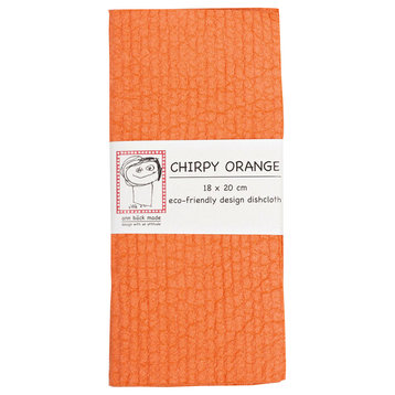 Swedish Dishcloth/Sponge Cloth, Hand Dyed Dark Color, Chirpy Orange