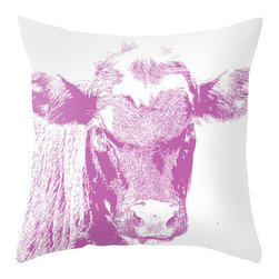 BACK to BASICS - Pink Cow Pillow Cover, 20x20 - Decorative Pillows