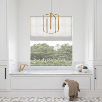 Serene Delray Beach Master Bath with Custom Marble Mosaics