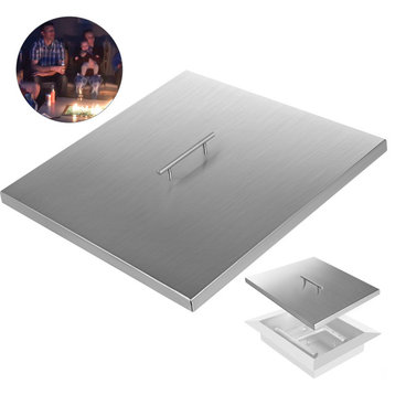 VEVOR Fireglass Stainless Steel Cover For Drop-In Fire Pit Pan 21" x 21" x 1"