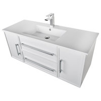Milano Wall Hung Vanity, White, 48"