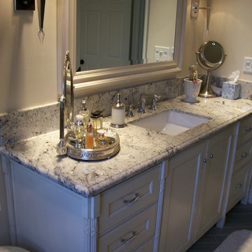 Antique Master Bath Vanity with Glazed Finish