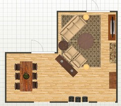 L Shaped Living Room and Dining Room furniture layout?