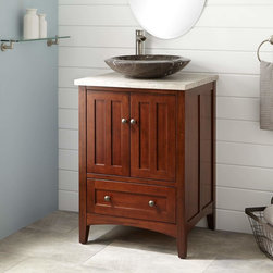 24" EVELYN BAMBOO VESSEL SINK VANITY - LIGHT ESPRESSO - Bathroom Vanities And Sink Consoles