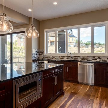 Transitional Custom Home with Shed Roof Garage in Watermark