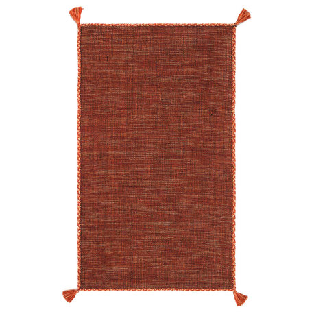 Safavieh Montauk Collection MTK150 Rug, Orange/Black, 3'x5'