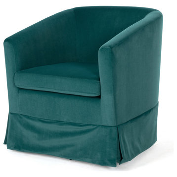 ATEUS Swivel Chair Rotation Flannelette Fabric, Green