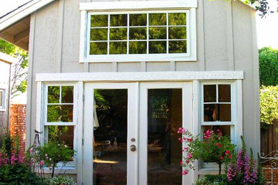 Example of an arts and crafts home office design in San Francisco