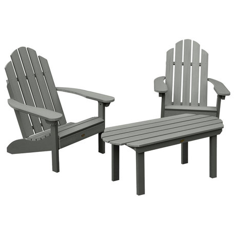 Westport Adirondack Chairs and Conversation Table, 3-Piece Set, Coastal Teak