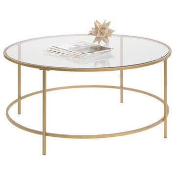 Int Lux Coffee Table Rd Satin Gold/Clr