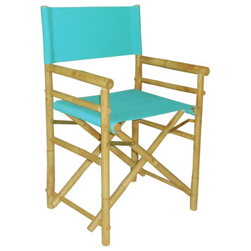 Bamboo Director's Chair, Set of 2, Aqua