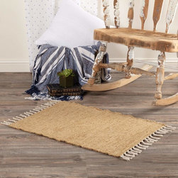 April & Olive - Burlap Natural Chindi, Rag Rug 20X30 - Area Rugs
