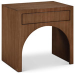 Meridian Furniture - August Night Stand, Walnut - Transform your home with the stunning August Walnut Nightstand. This piece boasts a simple, yet elegant design. Constructed with oak wood veneer, the nightstand features a rich walnut finish that adds a touch of sophistication to any room. The push-to-open drawer mechanism makes it easy to access your belongings without any hassle. Add a stylish and comfortable touch to your bedroom with this beautiful nightstand.