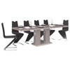 NOSA Dining Set, Cappuccino Table Black Chairs