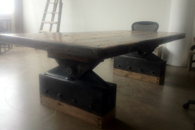 Custom table made from old bridge knuckles!