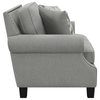 Bowery Hill Fabric Upholstered Loveseat with Rolled Arms in Gray