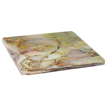 Natural Geo Decorative Multicolored Square Onyx Kitchen Cutting Board