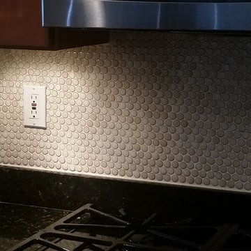Penny tile backsplash