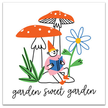 Garden Sweet Garden Gnome 5 12x12 Canvas Wall Art