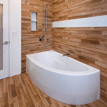 Modern Wood Panel Bathroom