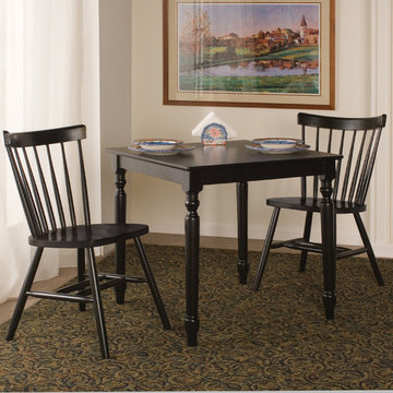 Traditional Dining Room For Two In Dark Brown Finish