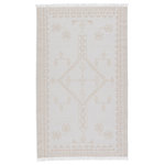 Jaipur Living - Jaipur Living Ollin Indoor/ Outdoor Medallion White/ Cream Area Rug, 8'10"x11'9" - The Revelry collection marries global modernity with durable, performance fibers. The light and airy Ollin area rug boasts a captivating geometric medallion in a stunning white and cream colorway. An updated twist on traditional dhurrie style, this handwoven indoor/outdoor rug is crafted of versatile PET, or recycled plastic bottles.