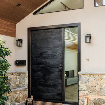 Modern Front Entry Shou Sugi Ban Pivot Door – Oak Bay BC Home