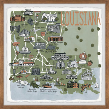 "Green Louisiana Spots" Framed Painting Print, 12x12
