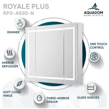 AQUADOM Royale Plus LED Lighted Medicine Cabinet 48"x30"x5"