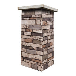 C147-DEEP SLATE STONE COLUMN WRAP (CAPS SOLD SEPARATELY) - Wall Panels