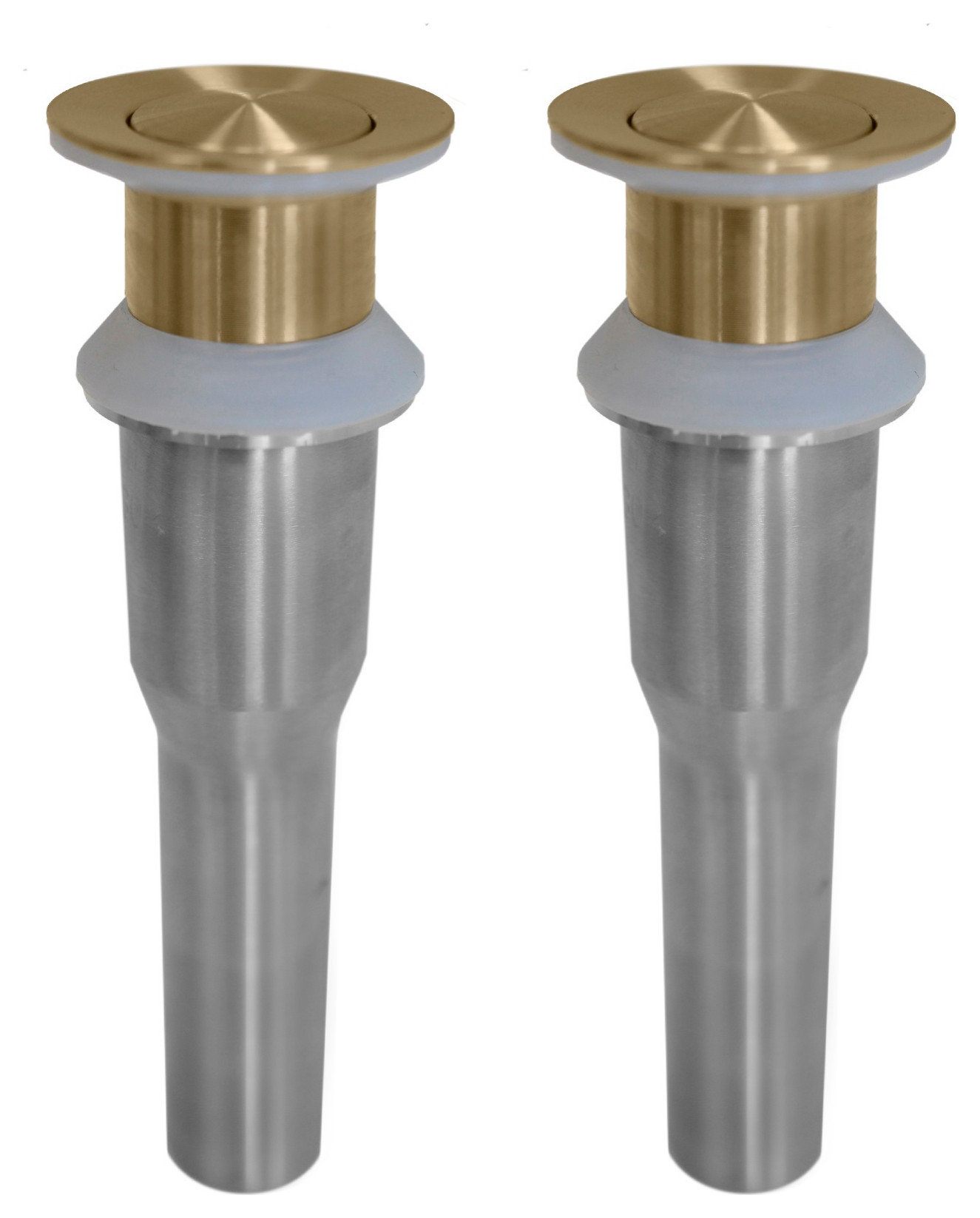 STYLISH Brushed Gold Standard Pop-Up Vessel Sink Drain with Overflow Set of 2