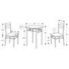 Dining Table Set, 3pcs Set, Small, 30" Round, Kitchen, Metal, Black, Grey