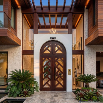 Modern Mediterranean Impact-Rated Entry Door