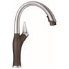 Blanco Artona Pull-Down Kitchen Faucet With Soap Dispenser, Cafe Brown/Stainless