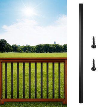 101 Pack Balusters Aluminum Deck Spindles, Black Square Staircase Balusters, 32 Inch