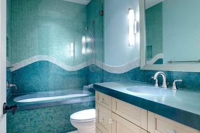 Example of a beach style bathroom design in Tampa