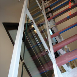 Steel stairs with glass panel - Products