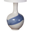 Blue Brushstroke Ceramic Table Lamp, Set of 2