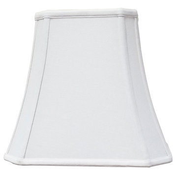 Royal Designs Rectangle Cut Corner Lamp Shade, Linen White, 9x16x12.25
