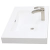 29.25" Wall Mount Vanity Sink Set, White Integrated Sink Top, Rustic Brown