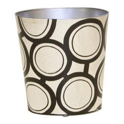 Worlds Away Circles Oval Wastebasket - Bathroom Accessories