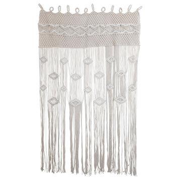 Hand-Woven Cotton Blend Macrame Curtain