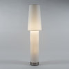 Mombo Floor Lamp In Brushed Nickel Finish With White Linen Shade