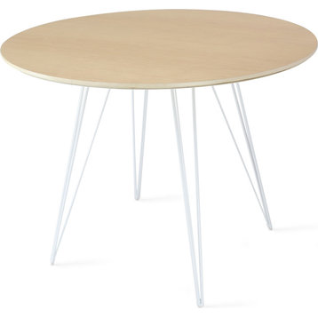 Williams Round Dining Table - White, Small, Maple