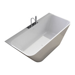 ADM Bathroom Design - ADM Rectangular Freestanding Bathtub, White, 70.8" - Bathtubs
