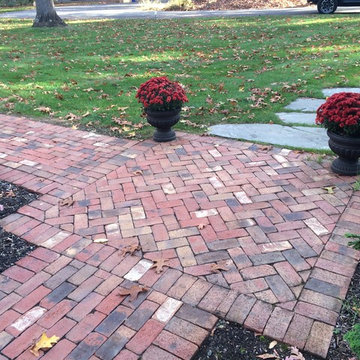 Brick pathway to front door